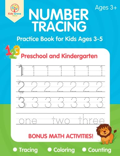 Stock image for Number Tracing practice book for kids Ages 3-5: Learn-To-Write Numbers for Preschool and Kindergarten, Beginner Math Activity Workbook for sale by Books Unplugged