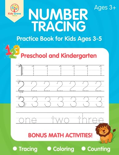 Stock image for Number Tracing practice book for kids Ages 3-5: Learn-To-Write Numbers for Preschool and Kindergarten, Beginner Math Activity Workbook for sale by GF Books, Inc.