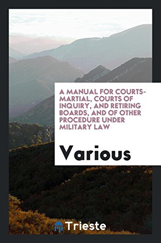 Military Law Procedure Courts Martial Abebooks - 