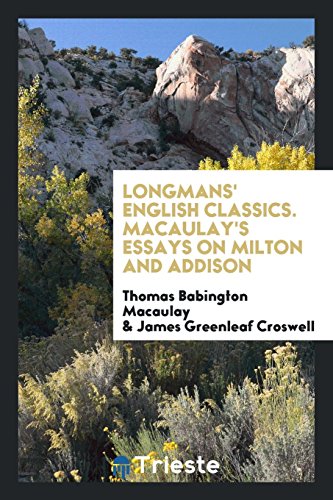 9780649641185: Macaulay's Essays on Milton and Addison