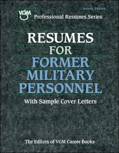 Stock image for Resumes for Former Military Personnel for sale by Wonder Book