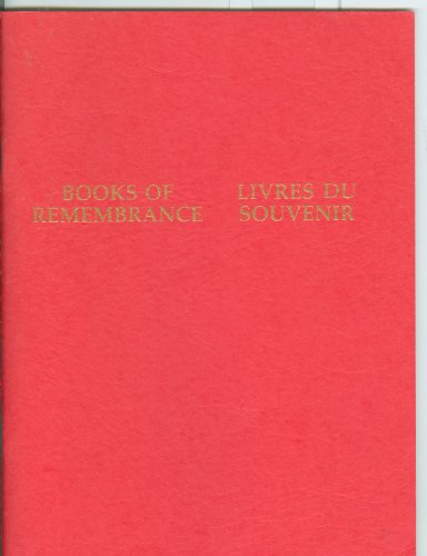 9780662527268: Books of Remembrance/ Livres du Souvenir [Taschenbuch] by