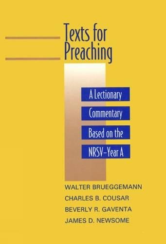 Beispielbild fr Texts for Preaching: A Lectionary Commentary, Based on the NRSV, Vol. 1: Year A zum Verkauf von SecondSale