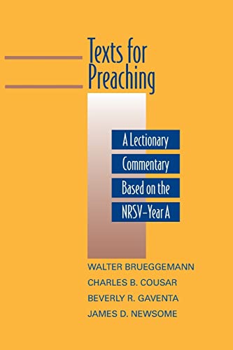 Imagen de archivo de Texts for Preaching, Year A: A Lectionary Commentary Based on the NRSV a la venta por Lakeside Books