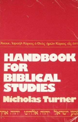 Beispielbild fr Handbook for Biblical Studies zum Verkauf von Better World Books