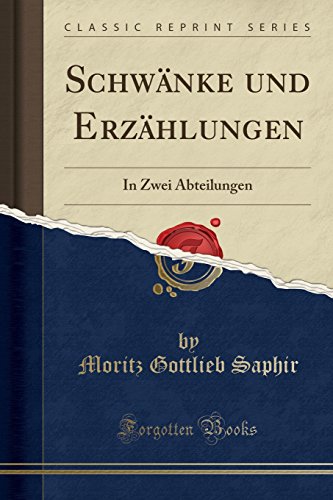 9780666358769: Schwnke und Erzhlungen: In Zwei Abteilungen (Classic Reprint)