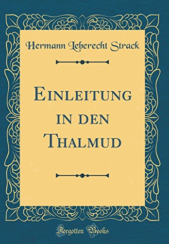 Beispielbild fr Einleitung in den Thalmud (Classic Reprint) zum Verkauf von Buchpark