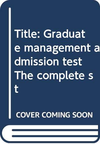 Stock image for Graduate management admission test: The complete study guide for scori for sale by Hawking Books