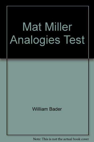 9780668049894: MAT, Miller analogies test