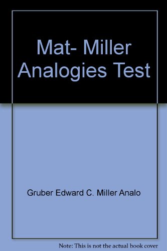 9780668049900: Mat- Miller Analogies Test