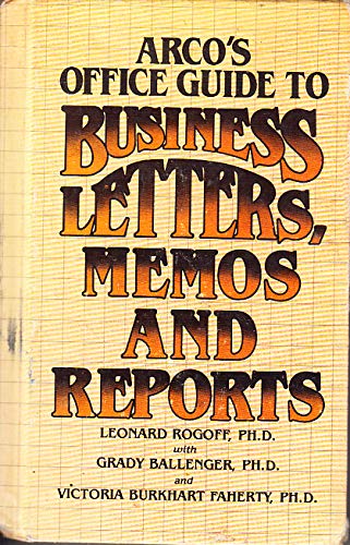 Imagen de archivo de Office Guide to Business Letters, Memos, and Reports a la venta por HPB Inc.