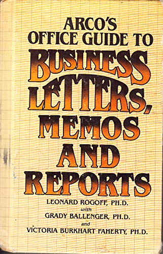 Stock image for Office Guide to Business Letters, Memos, and Reports for sale by Once Upon A Time Books