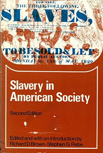 Imagen de archivo de Slavery in American Society, Second edition, a la venta por Alf Books