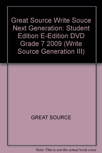 Imagen de archivo de Great Source Write Souce Next Generation: Student Edition E-Edition DVD Grade 7 (Write Source Generation III) a la venta por Better World Books