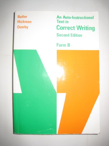 Imagen de archivo de An Auto-Instructional Text in Correct Writing a la venta por Better World Books