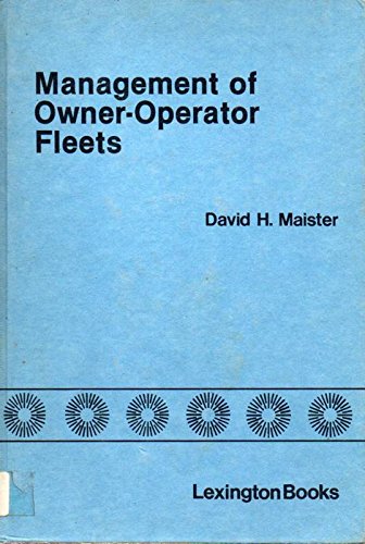 Stock image for Management of Owner-Operator Fleets for sale by Better World Books: West