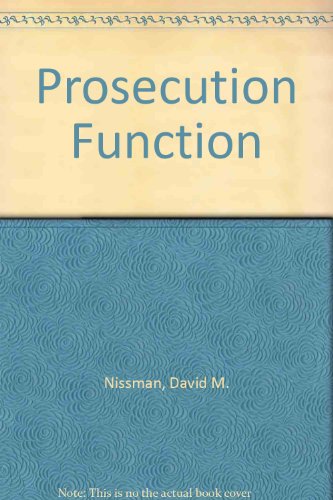 Stock image for The Prosecution Function for sale by Haaswurth Books