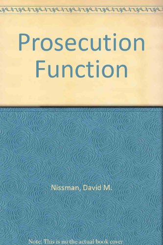 9780669045918: The Prosecution Function