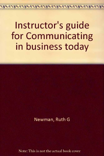 Beispielbild fr Instructor's guide for Communicating in business today zum Verkauf von AwesomeBooks