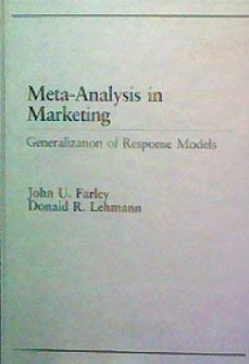 Imagen de archivo de Meta-Analysis in Marketing : Empirical Generalizations of Response Models a la venta por Better World Books