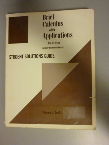 9780669217698: Student Solutions Gde (Brief Calculus with Applications)