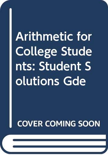 Arithmetic for College Students: Student Solutions Gde (9780669244762) by Wright, D.Franklin