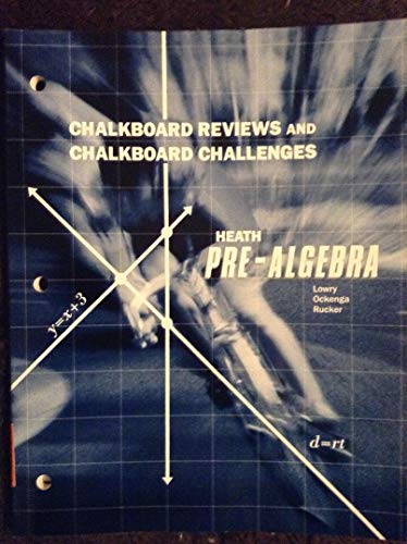 9780669266184: Heath Pre-Algebra Chalkboard Reviews and Chalkboard Challenges