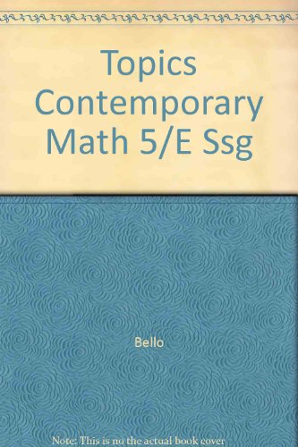 Beispielbild fr Student's Solutions and Study Guide to Accompany Topics in Contemporary Mathematics zum Verkauf von HPB-Red