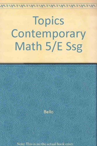 Stock image for Student's Solutions and Study Guide to Accompany Topics in Contemporary Mathematics for sale by HPB-Red