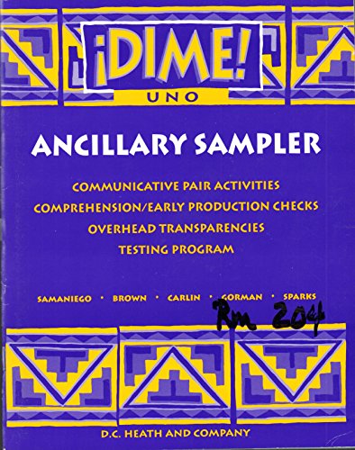 DIME UNO ANCILLARY SAMPLER COPYMASTERS (9780669306491) by M. Carol Brown; Patricia Hamilton Carlin; Sidney E. Gorman; Carol L. Sparks