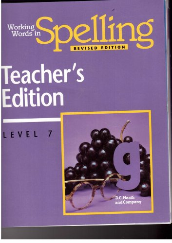 Beispielbild fr Working Words in Spelling - Revised Edition - Teacher's Edition (Level 7) zum Verkauf von ThriftBooks-Dallas