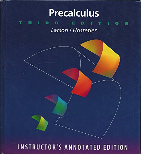 Beispielbild fr Precalculus - 3rd Edition (Instructor's Annotated Edition) zum Verkauf von BookMarx Bookstore