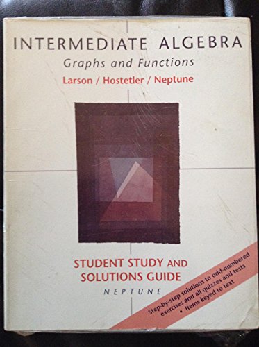 Imagen de archivo de Intermediate Algebra: Study and Solutions Guide: Graphs and Functions a la venta por Friends of  Pima County Public Library