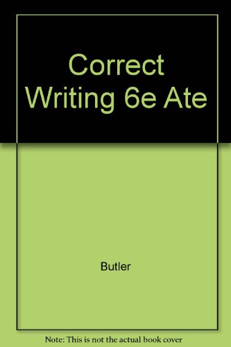 Correct Writing 6e Ate (9780669340747) by Butler