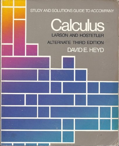 Immagine dell'editore per Study and Solutions Guide Calculus Alternate 5th Edition Larson/Hostetler venduto da Ann Becker