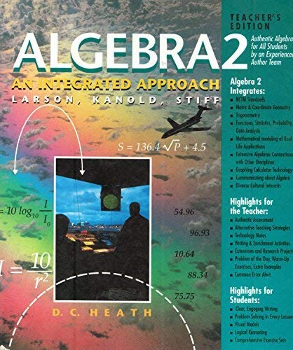 Stock image for Algebra 2: An Integtrated Approach, Teacher's Edition for sale by Booksavers of MD