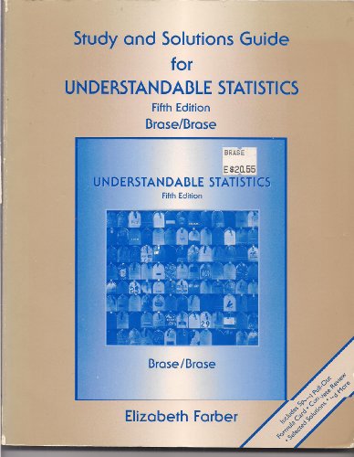 9780669394795: Study and Solutions Guide for Understandable Statistics