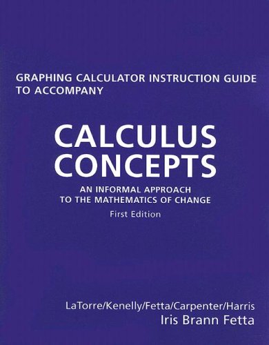 

Graphing Calculator Instruction Guide to Accompany Calculus Concepts: An Informal Approach to the Mathematics of Change