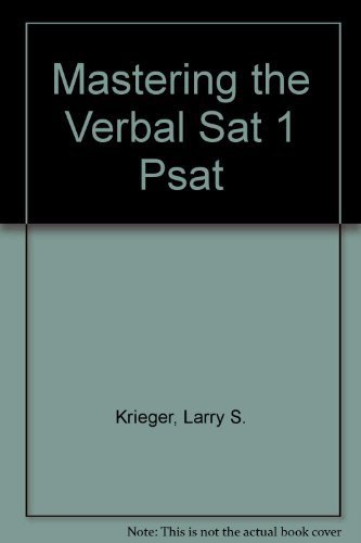 Imagen de archivo de Mastering the Verbal SAT 1/PSAT a la venta por Better World Books