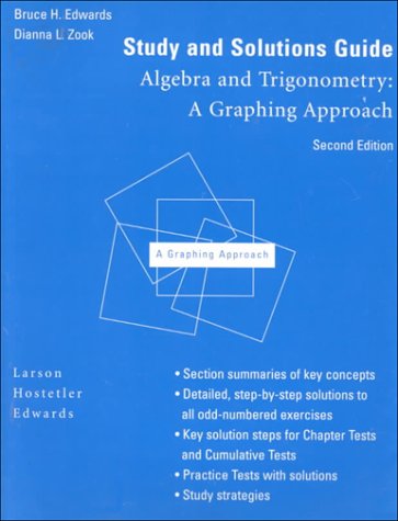Imagen de archivo de Study and Solutions Guide for Algebra and Trigonometry: A Graphing Approach a la venta por HPB-Red