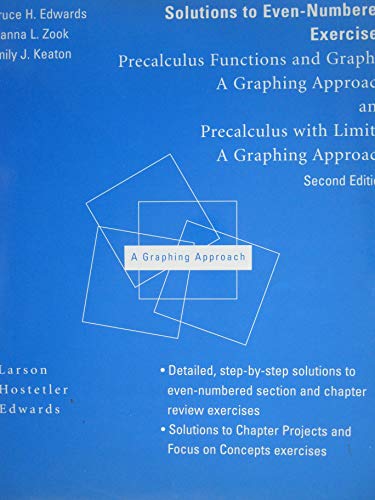 Imagen de archivo de Interactive Precalculus : Functions and Graphs: Even-Numbered Solutions Guide a la venta por TranceWorks