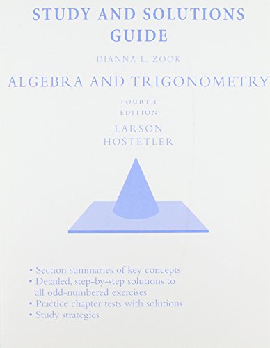 Stock image for Study and Solutions Guide for Larson/Hostetler S Algebra and Trigonometry, 4th for sale by ThriftBooks-Atlanta