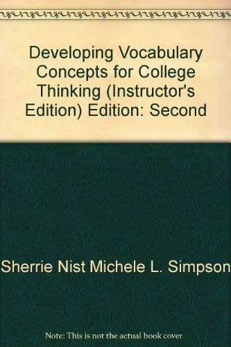 9780669418507: Developing Vocabulary Concepts for College Thinking- Instructors Edition, 2nd
