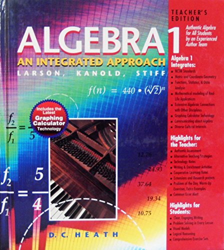 Imagen de archivo de Algebra 1: An Integrated Approach, Teacher's Edition a la venta por Wonder Book