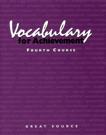 Stock image for Vocabulary for Achievement: Course 4 for sale by Front Cover Books