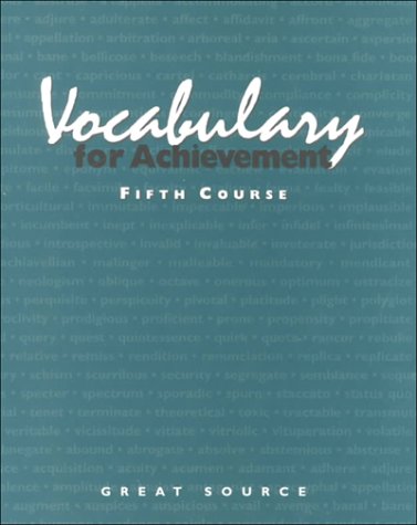 Beispielbild fr Great Source Vocabulary For Achievement: Fifth Course Grade 11 1998 zum Verkauf von Allied Book Company Inc.