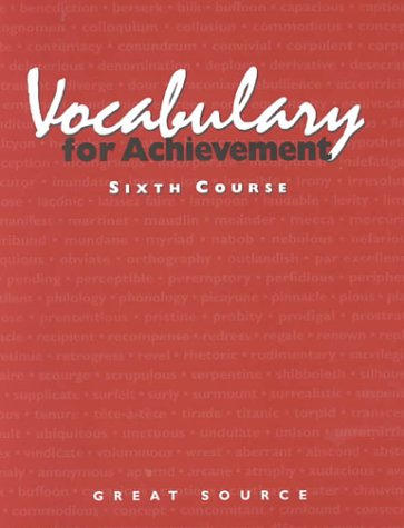 Stock image for Vocabulary for Achievement : Course 6 for sale by Better World Books