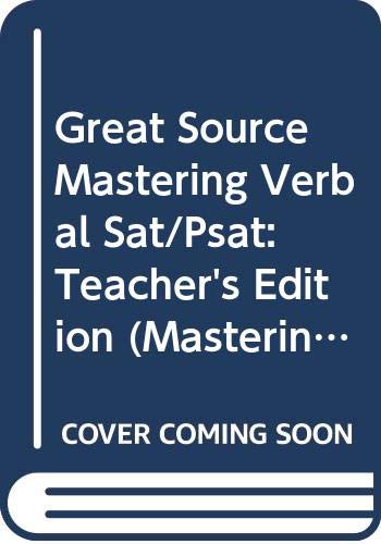 Beispielbild fr Mastering the Verbal SAT/PSAT : Grades 10-12 zum Verkauf von Better World Books