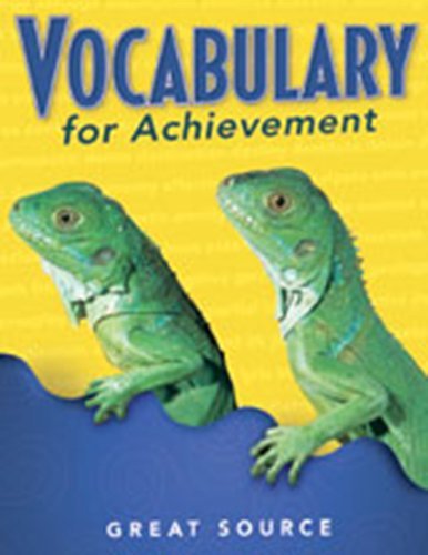 Imagen de archivo de Great Source Vocabulary for Achievement: Teacher's Edition Grade 3 2000 a la venta por ThriftBooks-Atlanta