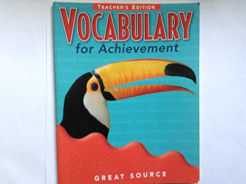 Imagen de archivo de Great Source Vocabulary for Achievement: Teacher's Edition Grade 4 2000 a la venta por ThriftBooks-Dallas